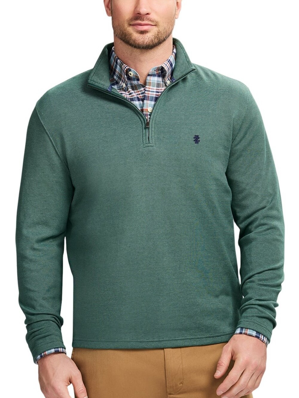 Izod Men's Feeder Stripe Quarter Zip Pullover New Size XL